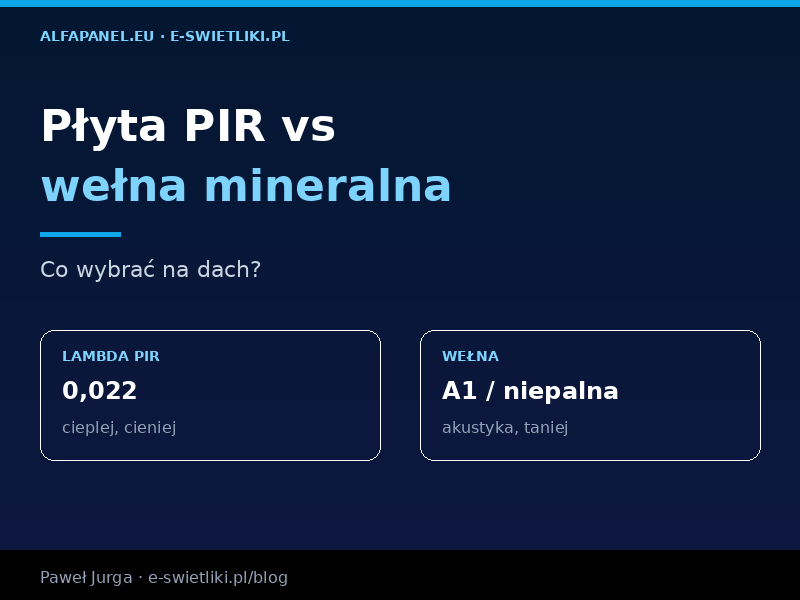 Płyta PIR vs wełna mineralna – co wybrać na dach?