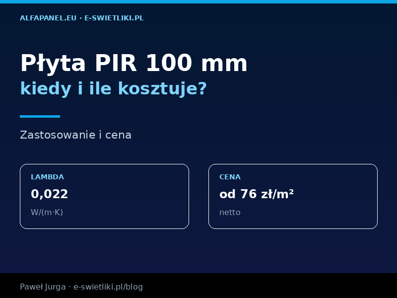 Płyta PIR grubość 100 mm – kiedy stosować i ile kosztuje?