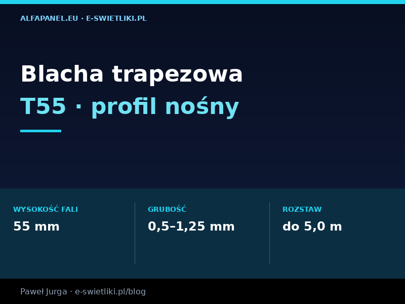 Blacha trapezowa T55 – nośność i zastosowania przemysłowe | e-swietliki.pl