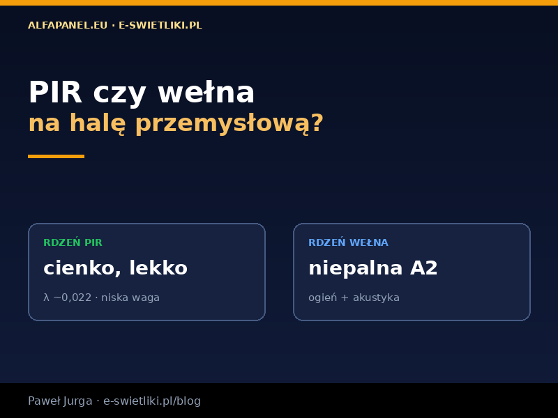Płyta PIR w hali przemysłowej – kiedy zamiast wełny? | e-swietliki.pl