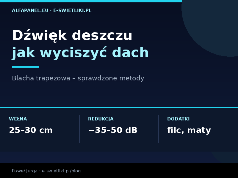 Dźwięk deszczu na blasze trapezowej – jak wyciszyć?